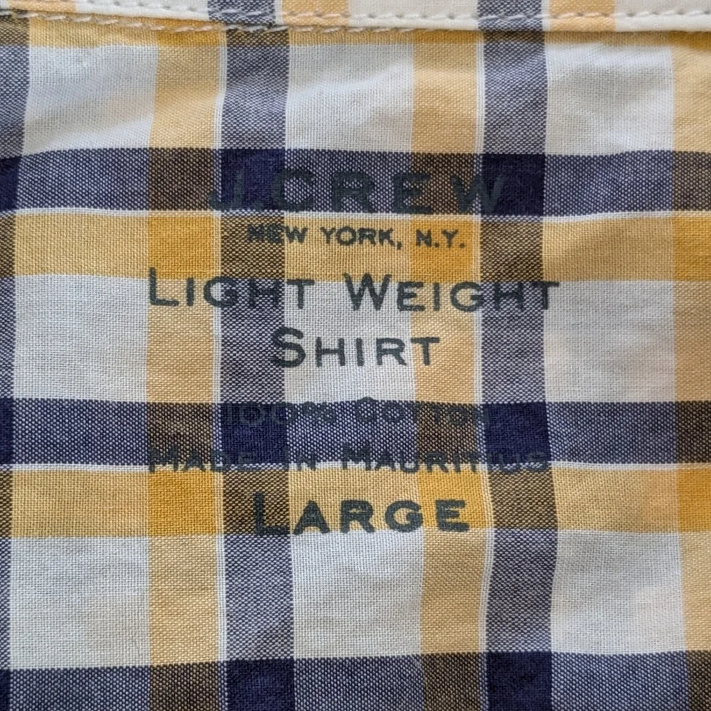 J. Crew Lightweight Plaid Shirt Size Large